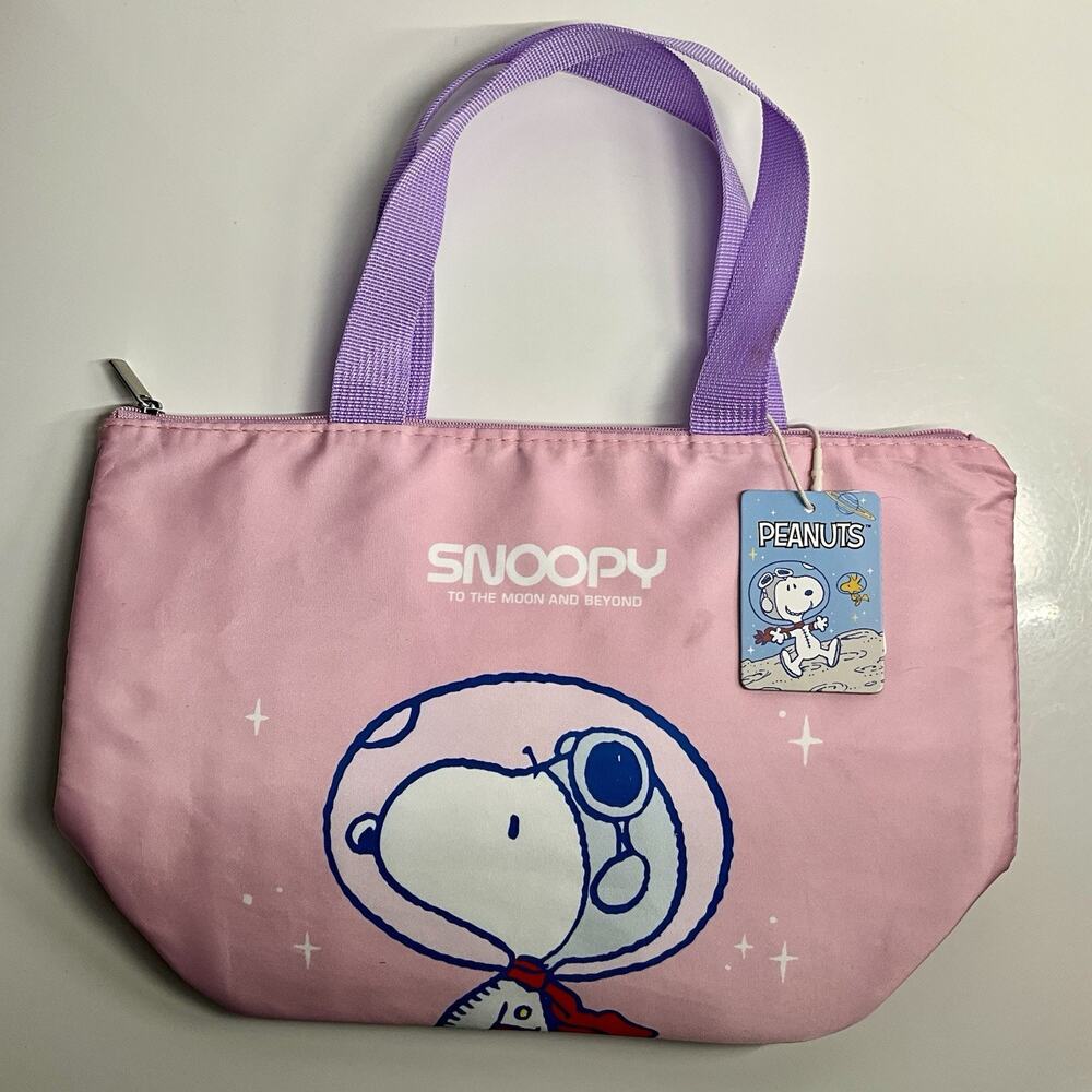 Peanuts Snoopy Lunch Bag Little Space Explorer Insulated Hot/Cold Cooler Bag NWT